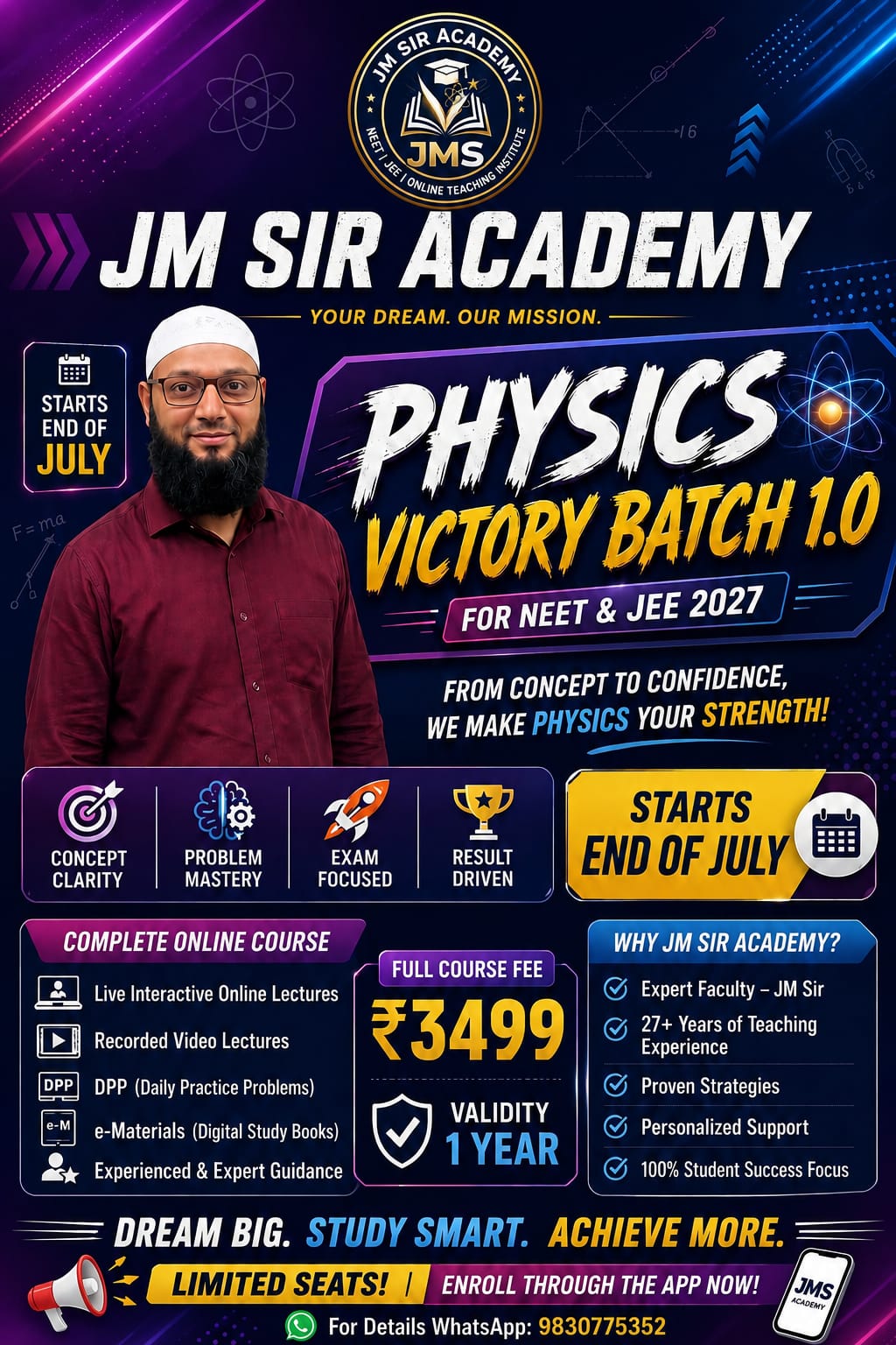 JM Sir Academy Physics Victory Batch 1.0 poster